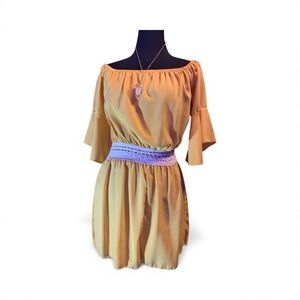 Rue21 Mustard Off-Shoulder Mini Dress
